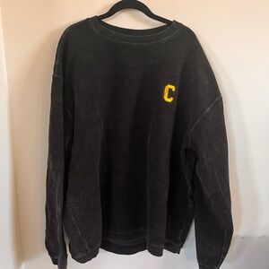 Corded Knit Varsity Crew Neck Sweatshirt XL Letter C Y2K Fresh Prep